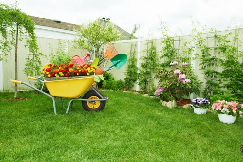 Tidy East Barnet garden lawn maintained by regular mowing