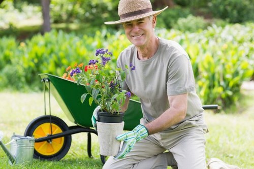 Professional lawn mowing equipment ready for East Barnet garden maintenance