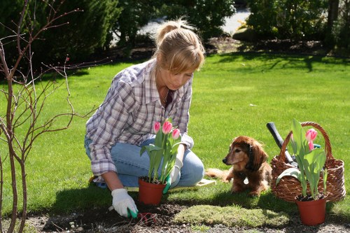 Hard landscaping features in an East Barnet outdoor space